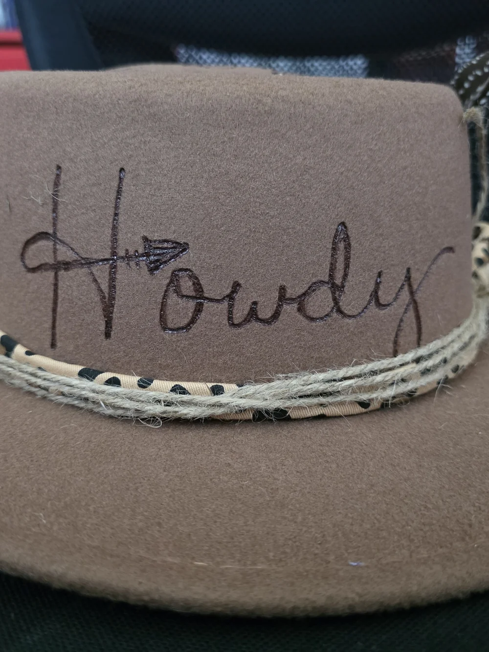 Handmade Western Desert Charm Hat in Brown